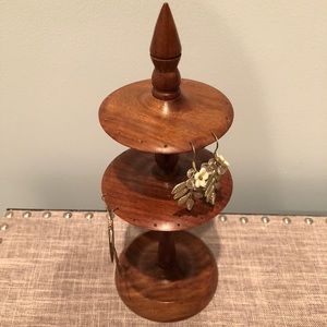 Wood earring holder